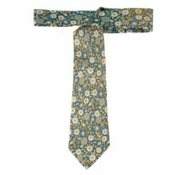 Hermes Blue And Green Floral Silk Tie For Men -Deals Hermes Store luxury men hermes used accessories p13271 003