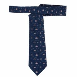 Hermes Blue Dog And Bone Print Silk Tie For Men -Deals Hermes Store luxury men hermes used accessories p13274 003