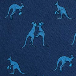 Hermes Blue Boxing Kangaroo Print Silk Tie For Men -Deals Hermes Store luxury men hermes used accessories p13275 003