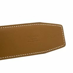 Hermes Brown/Black Swift And Box Calf Leather Constance 2 Buckle Belt 110cm For Men -Deals Hermes Store luxury men hermes used accessories p135753 004