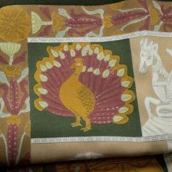 Hermes Green Printed Silk Pocket Square For Men -Deals Hermes Store luxury men hermes used accessories p141939 0004