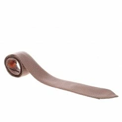 Hermes Orange Dumbbell Printed Silk Tie For Men