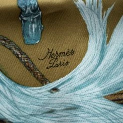 Hermes Green A Propos De Bottes Silk Pocket Square For Men -Deals Hermes Store luxury men hermes used accessories p145811 0006