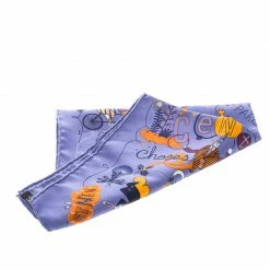 Hermes Blue Les Confessions Printed Silk Pocket Square For Men -Deals Hermes Store luxury men hermes used accessories p145875 004