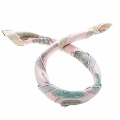 Hermes Rose Pink Merveilleuses Lanternes Printed Silk Pocket Square For Men -Deals Hermes Store luxury men hermes used accessories p145884 0003