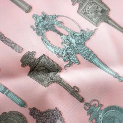 Hermes Rose Pink Merveilleuses Lanternes Printed Silk Pocket Square For Men -Deals Hermes Store luxury men hermes used accessories p145884 0005