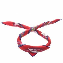 Hermes La Maison Des Carres Red Printed Silk Pocket Square For Men -Deals Hermes Store luxury men hermes used accessories p145907 0003