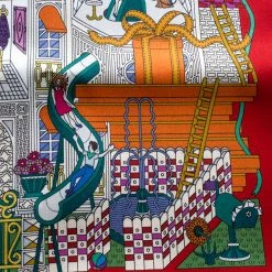 Hermes La Maison Des Carres Red Printed Silk Pocket Square For Men -Deals Hermes Store luxury men hermes used accessories p145907 0004