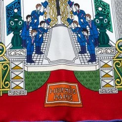 Hermes La Maison Des Carres Red Printed Silk Pocket Square For Men -Deals Hermes Store luxury men hermes used accessories p145907 0006