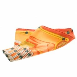 Hermes Orange Brandebourgs Military Printed Silk Pocket Square For Men -Deals Hermes Store luxury men hermes used accessories p145919 0005