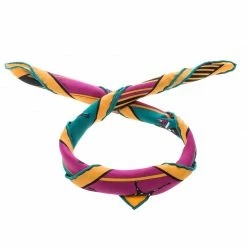 Hermes Multicolor Striped Equestrian Horse Race Print Silk Pocket Square For Men -Deals Hermes Store luxury men hermes used accessories p145926 0003