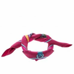 Hermes Multicolor Cavalcadour Printed Silk Pocket Square For Men