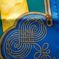 Hermes Multicolor Brandebourgs Military Printed Silk Pocket Square For Men -Deals Hermes Store luxury men hermes used accessories p145935 004