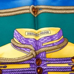 Hermes Multicolor Brandebourgs Military Printed Silk Pocket Square For Men -Deals Hermes Store luxury men hermes used accessories p145935 006