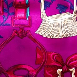 Hermes Pink Etriers Printed Silk Pocket Square For Men -Deals Hermes Store luxury men hermes used accessories p145968 0004