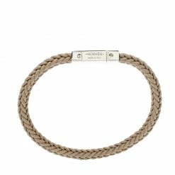 Hermes Joker Beige Swift Leather Palladium Plated Bracelet 19cm For Men -Deals Hermes Store luxury men hermes used accessories p146284 003