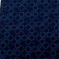 Hermes Blue Geometric Printed Silk Tie For Men -Deals Hermes Store luxury men hermes used accessories p146461 0002