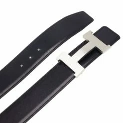Hermes Black Leather H Buckle Belt 80CM For Men -Deals Hermes Store luxury men hermes used accessories p1486 005