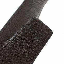 Hermes Hermès Black/Dark Brown Leather Reversible Gold Brushed Finished H Buckle Belt 95cm For Men -Deals Hermes Store luxury men hermes used accessories p149855 005