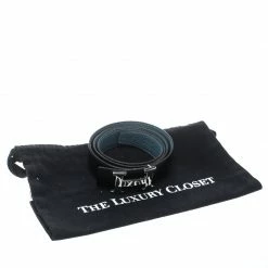 Hermes Hermès Black/Blue Leather Reversible Silver Metal Finished H Buckle Belt 105 CM For Men -Deals Hermes Store luxury men hermes used accessories p149858 006