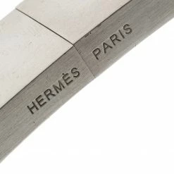 Hermes USB Flash Drive Black Leather Silver Tone Bracelet For Men -Deals Hermes Store luxury men hermes used accessories p156707 0007