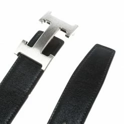 Hermes Black/Orange Swift Leather Reversible H Buckle Belt 95cm For Men -Deals Hermes Store luxury men hermes used accessories p160817 004