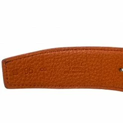 Hermes Black/Orange Swift Leather Reversible H Buckle Belt 95cm For Men -Deals Hermes Store luxury men hermes used accessories p160817 005