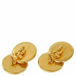 Hermes Gold Plated Sellier Cufflinks For Men -Deals Hermes Store luxury men hermes used accessories p160921 003