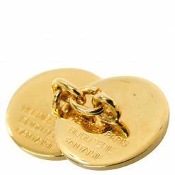 Hermes Gold Plated Sellier Cufflinks For Men -Deals Hermes Store luxury men hermes used accessories p160921 005