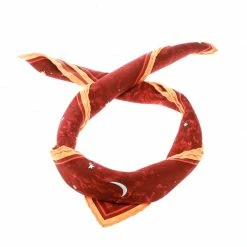 Hermes Red L'annee Des Etoiles Printed Silk Pocket Square For Men -Deals Hermes Store luxury men hermes used accessories p172391 002