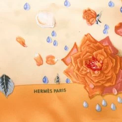 Hermes Yellow Floral Printed Silk Pocket Square For Men 11 Hermes Yellow Floral Printed Silk Pocket Square For Men -Deals Hermes Store luxury men hermes used accessories p172396 005