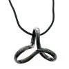 Hermes Twisted Silver Pendant Black Cord Necklace For Men -Deals Hermes Store luxury men hermes used accessories p177325 004