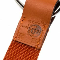 Hermes Orange Nylon Belt Size 112 CM For Men -Deals Hermes Store luxury men hermes used accessories p183648 003