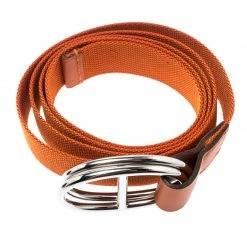 Hermes Orange Nylon Belt Size 112 CM For Men -Deals Hermes Store luxury men hermes used accessories p183648 006