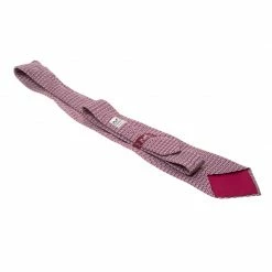 Hermes Burgundy Modern Geometric H Link Printed Silk Tie For Men -Deals Hermes Store luxury men hermes used accessories p184857 004