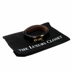 Hermes Hermès Black/Brown Leather Reversible Gold Metal Finished H Buckle Belt 90CM For Men 13 Hermes Hermès Black/Brown Leather Reversible Gold Metal Finished H Buckle Belt 90CM For Men -Deals Hermes Store luxury men hermes used accessories p196059 006