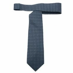 Hermes Navy Blue Printed Silk Tie For Men -Deals Hermes Store luxury men hermes used accessories p1995 003