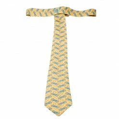 Hermes Yellow Magic Carpet Printed Silk Traditional Tie For Men -Deals Hermes Store luxury men hermes used accessories p207178 003