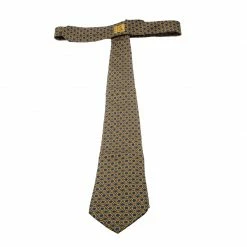 Hermes Vintage Navy Blue Loop Link Printed Silk Tie For Men -Deals Hermes Store luxury men hermes used accessories p208270 001