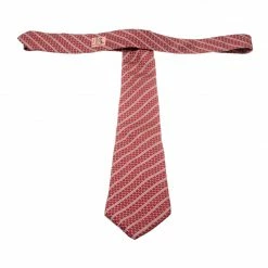 Hermes Berry Pink Silk Equestrian Printed Tie For Men -Deals Hermes Store luxury men hermes used accessories p209611 003