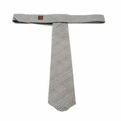Hermes Black And White Plaid Dot Embroidered Silk Jacquard Tie For Men -Deals Hermes Store luxury men hermes used accessories p211066 003