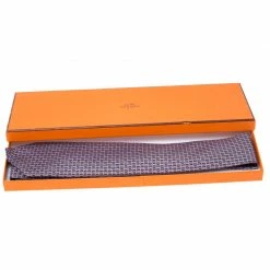 Hermes Brown And Purple Equestrian Icon Printed Silk Tie For Men -Deals Hermes Store luxury men hermes used accessories p215917 002