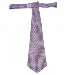 Hermes Brown And Purple Equestrian Icon Printed Silk Tie For Men -Deals Hermes Store luxury men hermes used accessories p215917 003