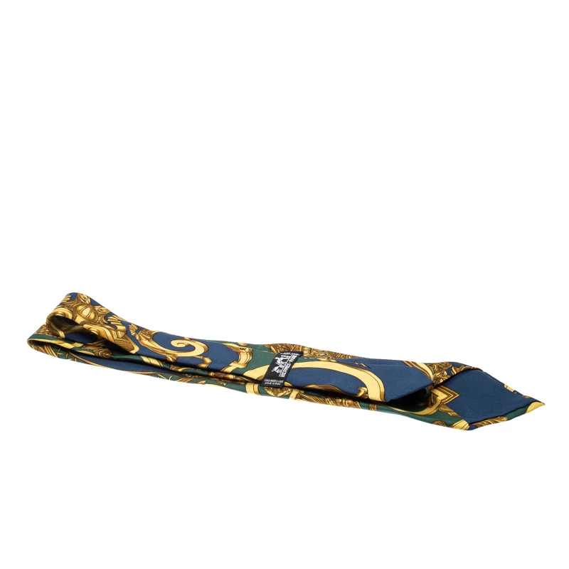 Hermes Multicolor Baroque Print Silk Tie For Men 6 Hermes Multicolor Baroque Print Silk Tie For Men - Image 4