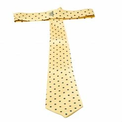 Hermes Yellow Polka Dot Print Silk Twill Tie For Men -Deals Hermes Store luxury men hermes used accessories p216072 001