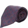 Hermes Navy Blue Ring Print Silk Tie For Men -Deals Hermes Store luxury men hermes used accessories p220178 002