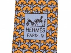 Hermes Orange Silk Bats Pattern Tie For Men 13 Hermes Orange Silk Bats Pattern Tie For Men -Deals Hermes Store luxury men hermes used accessories p230188 001