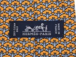 Hermes Orange Silk Bats Pattern Tie For Men 14 Hermes Orange Silk Bats Pattern Tie For Men -Deals Hermes Store luxury men hermes used accessories p230188 004