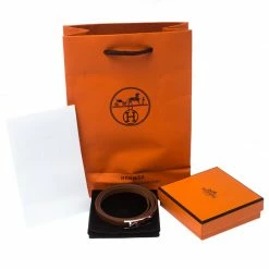 Hermes Hermès Hapi Brown Leather Palladium Plated Wrap Bracelet For Men 17 Hermes Hermès Hapi Brown Leather Palladium Plated Wrap Bracelet For Men -Deals Hermes Store luxury men hermes used accessories p231486 007