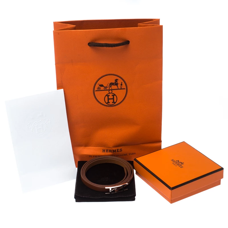 Hermes Hermès Hapi Brown Leather Palladium Plated Wrap Bracelet For Men 10 Hermes Hermès Hapi Brown Leather Palladium Plated Wrap Bracelet For Men - Image 8